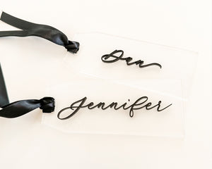 Modern Acrylic Custom Stocking Tags/Gift Tags