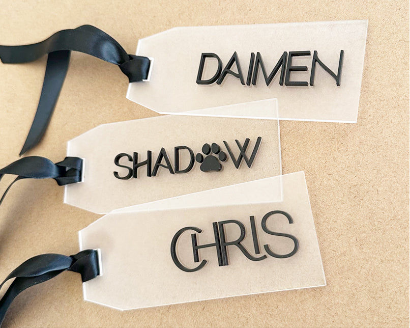 Modern Stocking Name Tags - Metal