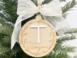 Custom Family Wreath Ornament