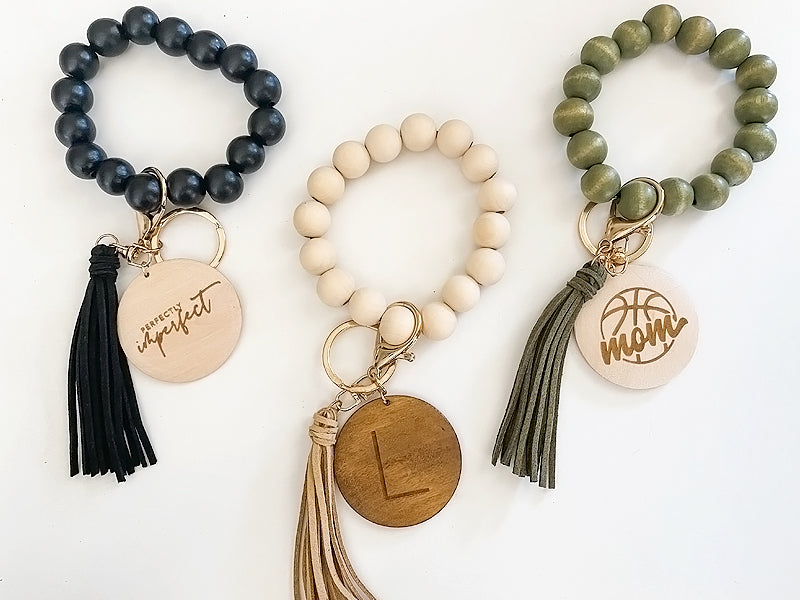 Wristlet Keychains w/ Custom Engraved Charm