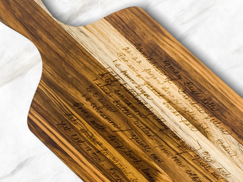 Custom Pull-Out Teak Cutting Board - Natural Grain