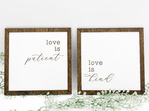 Verse Wall Sign Square Set (2 pcs) - 1 Corinthians 13