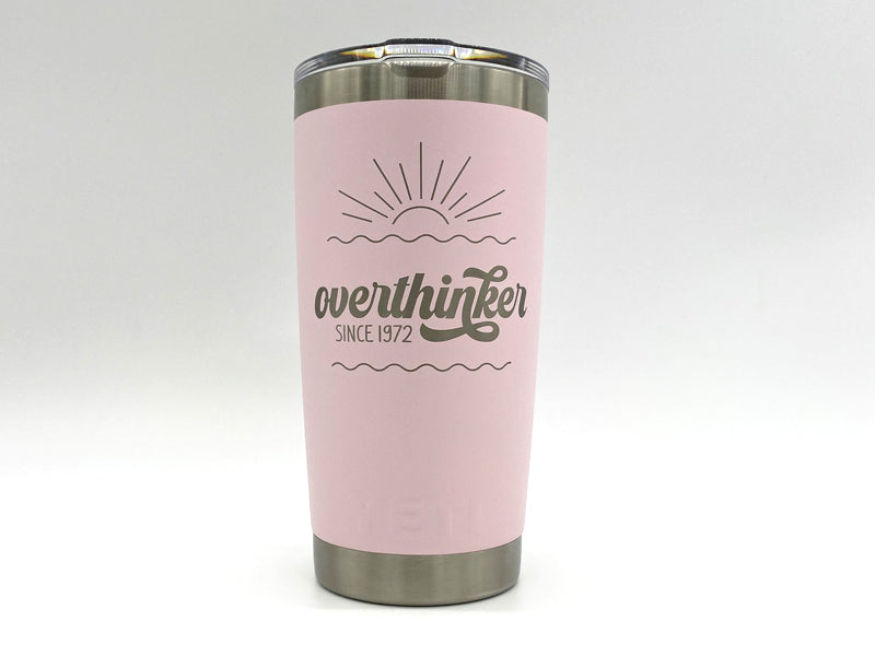 The Overthinker - Pink Custom Engraved 20 oz. Tumbler w/ Magslider Lid