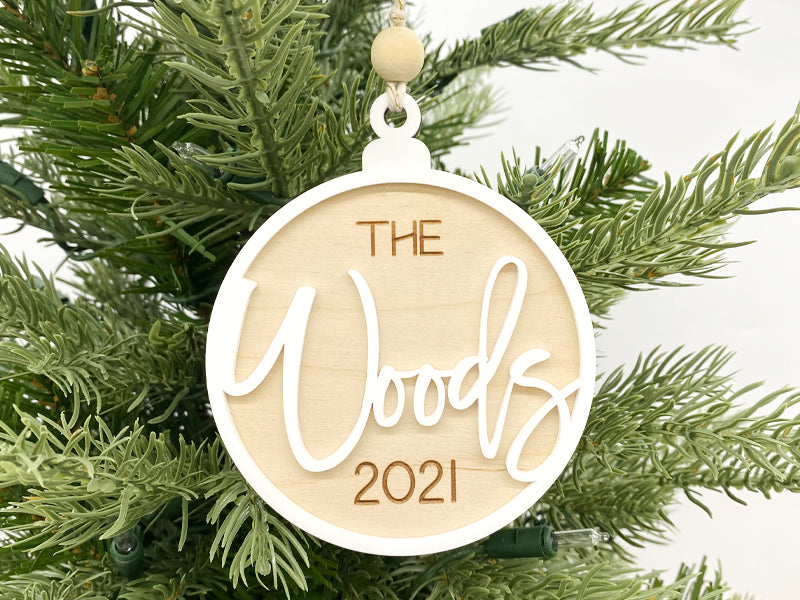 Classic Script Family Ornament 2022 - Custom Name