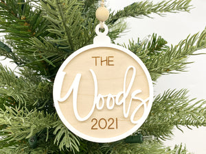 Classic Script Family Ornament 2022 - Custom Name