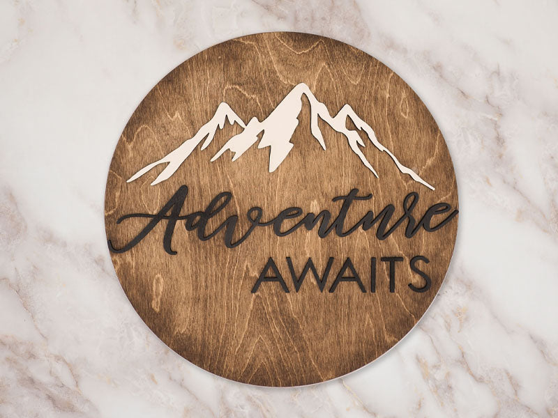 Adventure Awaits - Wood Sign
