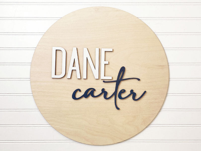 Round Double Name - Custom Name Sign