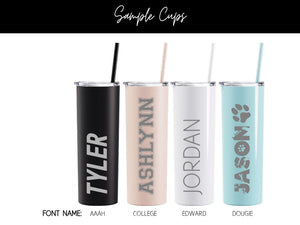 Custom 20 Oz. Skinny Tumbler w/ Straw