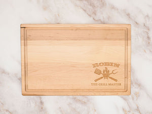 Custom Engraved Maple Cutting Board - The Grill Master